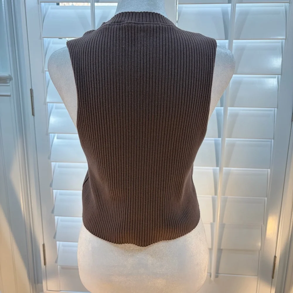 Aerie Chocolate Ribbed Tank Top - Picture 4 of 6